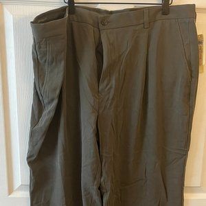 Tommy Bahama Size 44 Delton Pant T1403 Hemmed Pants 100% silk Dark Pebble NWT